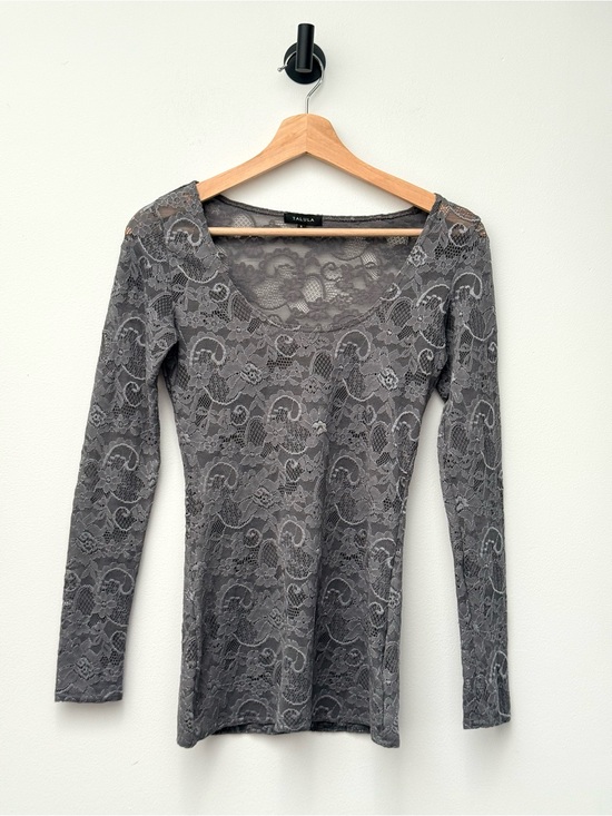 Talula Dresses & Skirts - Aritzia Talula Grey Lace Long Sleeve Top Romantic Sheer Y2K
